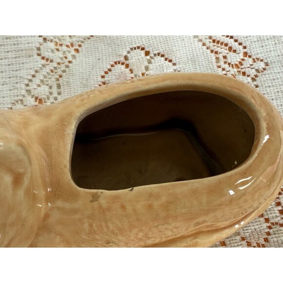 Vintage 50's McCoy Pottery Beige Kitten Cat Planter - Picture 4 of 14